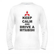 Чоловічий лонгслів Keep calm and drive a Mitsubishi