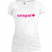 Подовжена футболка з надписью "Senpai"