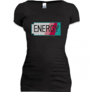 Подовжена футболка з написом Energy