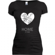 Подовжена футболка з серцем Home Луганськ