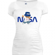 Подовжена футболка з ведмедиком NASA