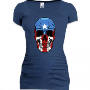 Подовжена футболка з черепом Капітан Америка