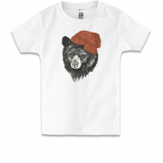 Дитяча футболка з медведем у шапці