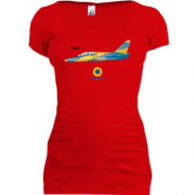 Подовжена футболка з літаком Ukrainian air force