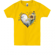 Дитяча футболка Серце соняшник