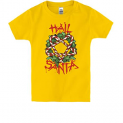 Дитяча футболка з різдвяним вінком Hail Santa