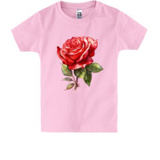 Дитяча футболка з намальованою трояндою