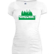 Подовжена футболка Minecraft Green Logo