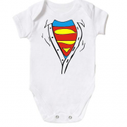 Дитячий боді з розстебнутою сорочкою Superman