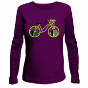 Жіночий лонгслів з зеленим велосипедом