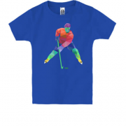 Дитяча футболка з хокеїстом полігонами