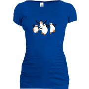 Подовжена футболка з пінгвінами з Мадагаскару в стрибку