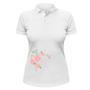 Жіноча сорочка-поло з квітами (3)